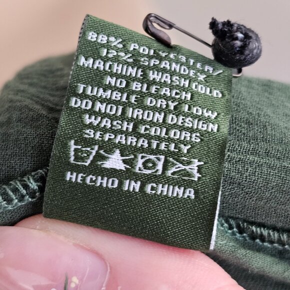 Dixxon NWT Green Black Lace Detail Beach Coverup Layering Sz S/M - Picture 11 of 12